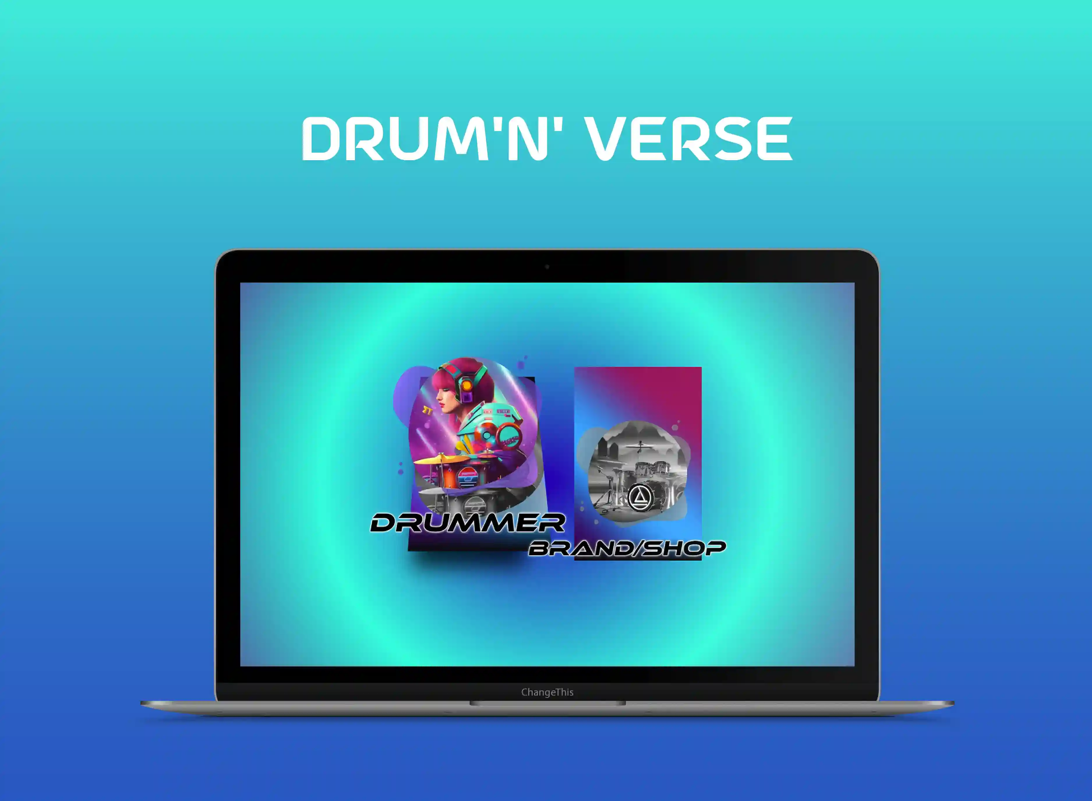 laptop screen show for the website of The Drum n' Verse metaverse project