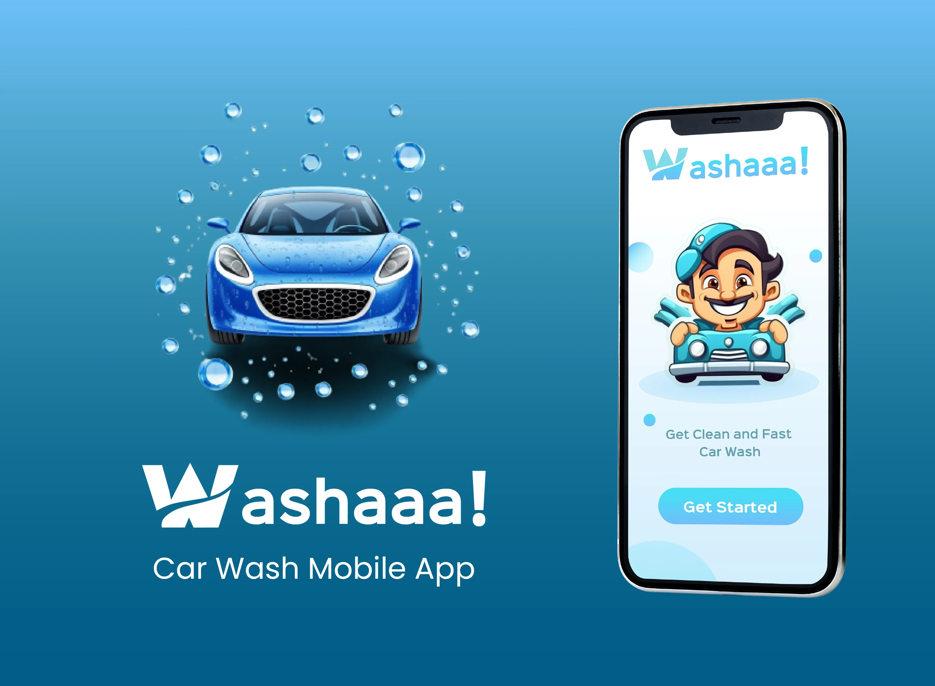 screen show mobile app for car wash services