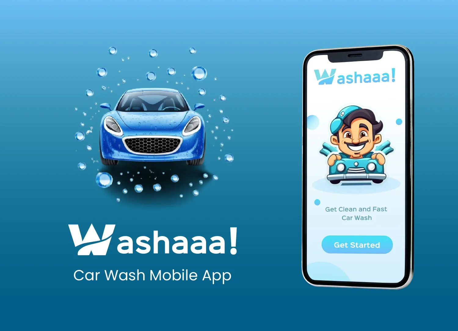 screen show mobile app for car wash services